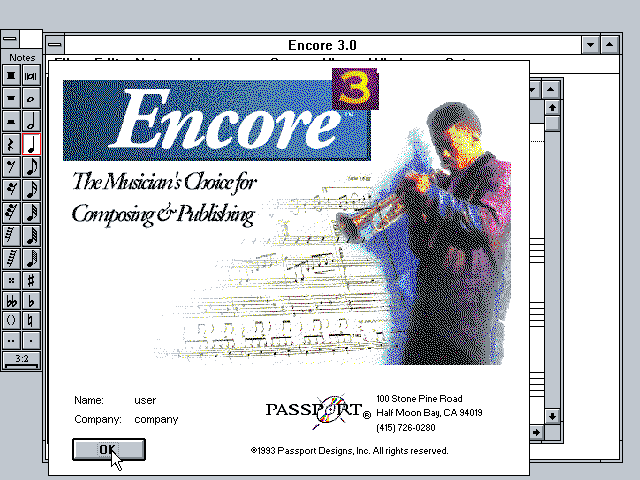 Encore 3.0 for Windows - About